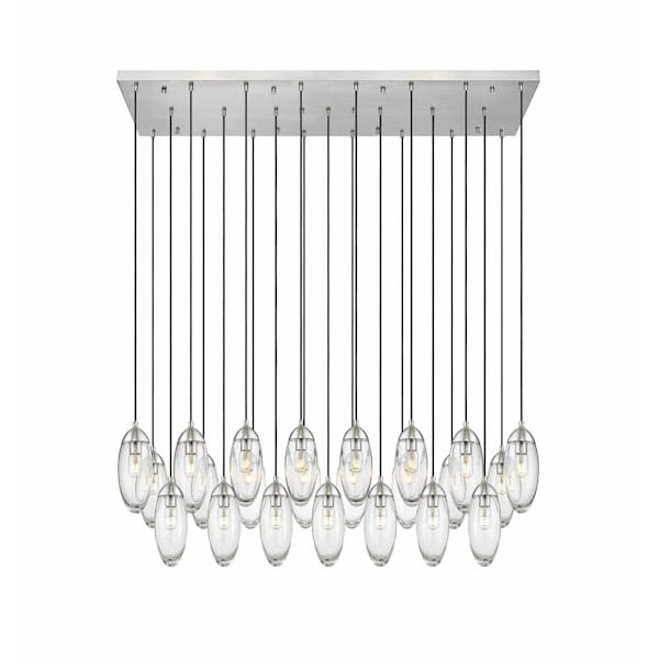 Z-Lite Arden Linear Chandelier, 23-Light, 18 In.W x 54 In.L x 12 In.H, Brushed Nickel/Clear 651P-23L-BN - main